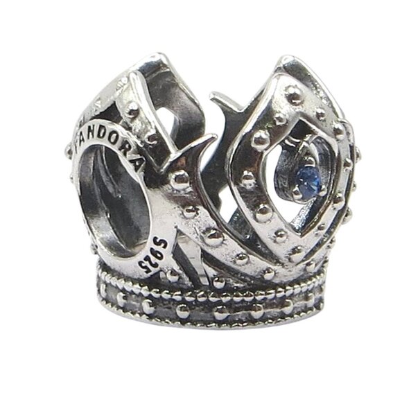 Pandora Disney Frozen Elsa's Crown Blue CZ & SS .925 Charm 791588CZB - Picture 4 of 6